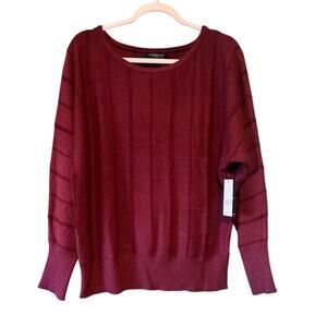 Liverpool Los Angeles Dolman Sleeve Sweater Dark Pinot Noir Size Large